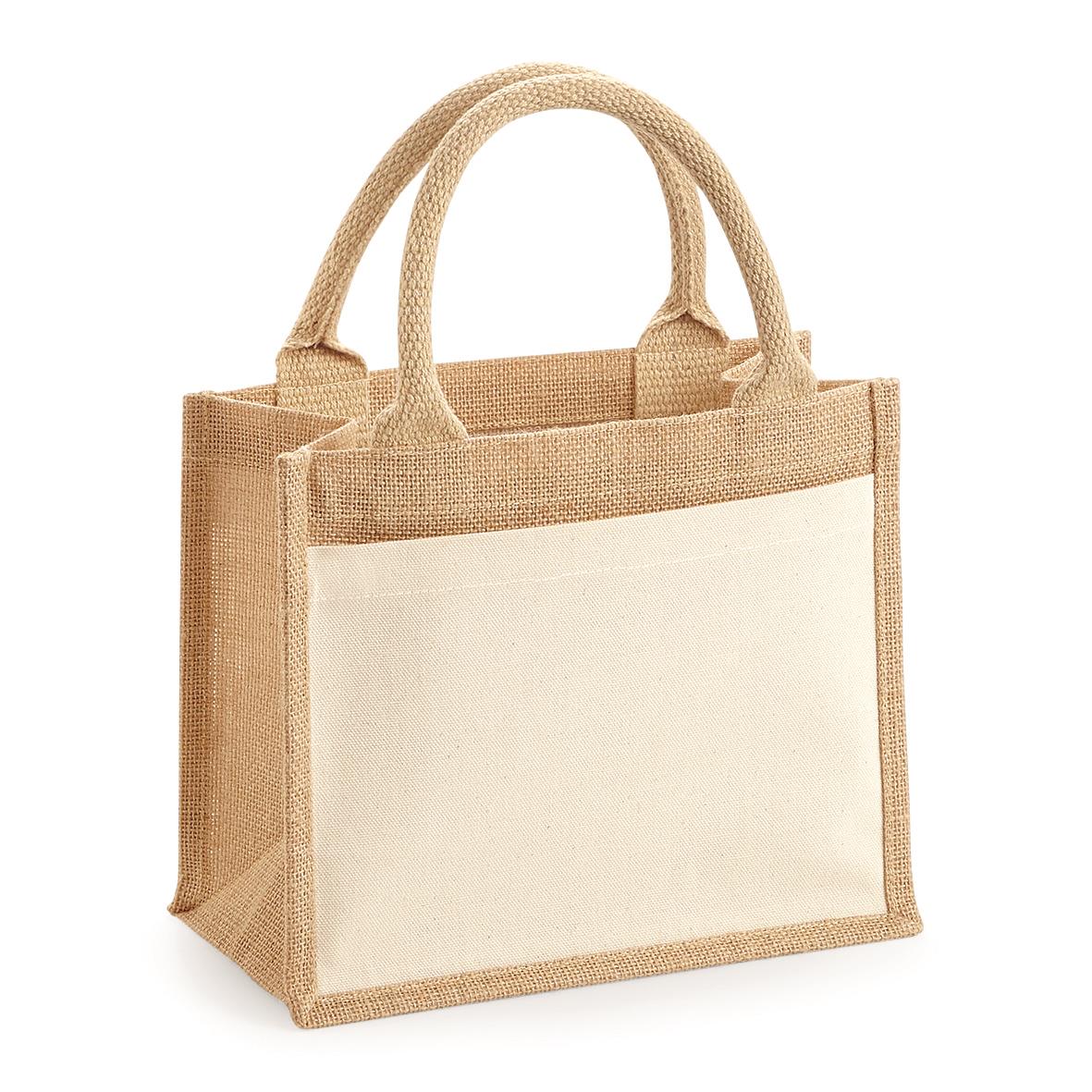 Juco Mini Jute-Tasche 26 x 22 x 14 cm Westford Mill® Natural