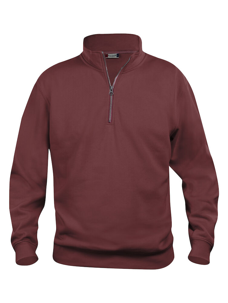 Basic Unisex-Sweatshirt mit halbem Reißverschluss Clique® Burgundy 38 3XL