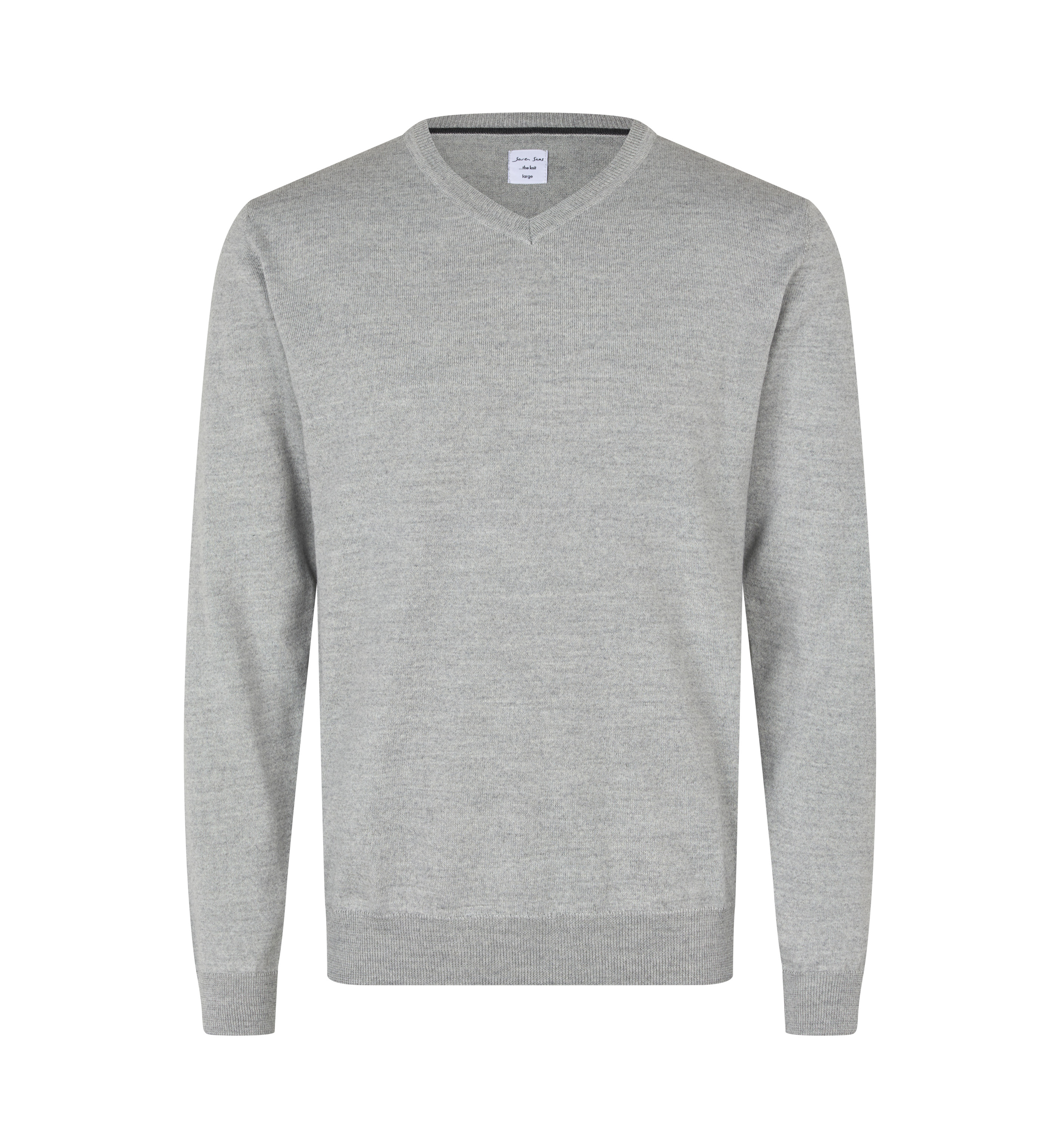 The knit | v-neck Seven Seas® Altgrau meliert 3XL