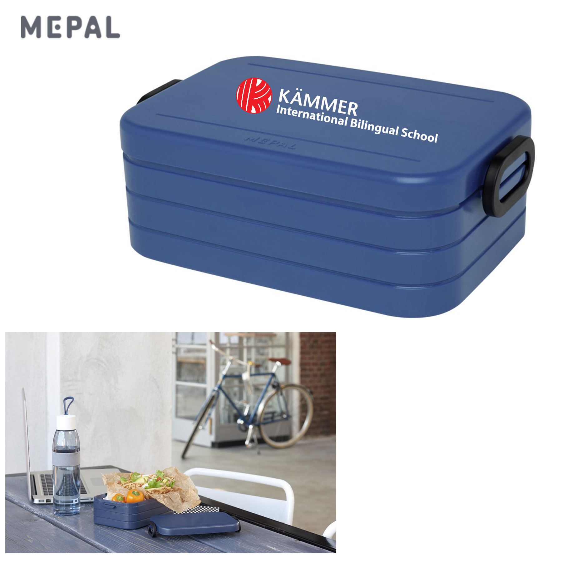 Mepal Take-a-break Lunchbox Midi mit 3D-KIBS-Logo Navy