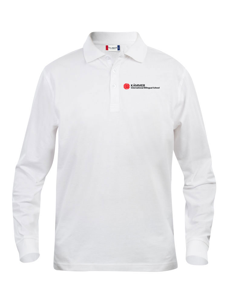 Poloshirt langarm mit KIBS-Logo Weiß 3XL